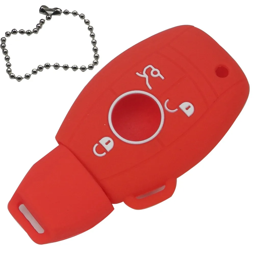 jingyuqin Silicone Car Key Cover Case for Mercedes For Benz W203 W211 CLK C180 E200 AMG C E S Class Keyrings Holders Accessories