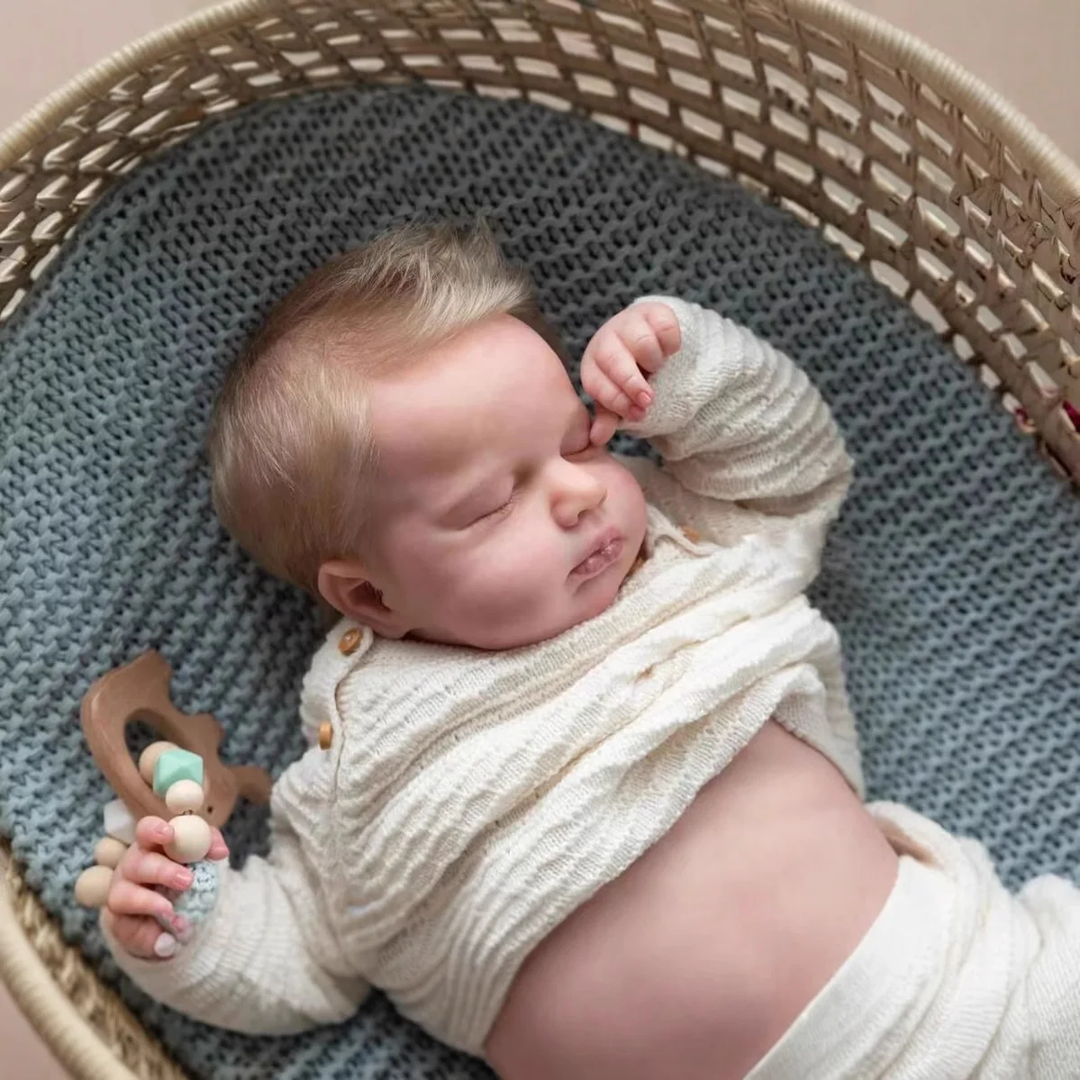 48Cm simulation reborn doll loulou full glue children's baby toy reborn doll