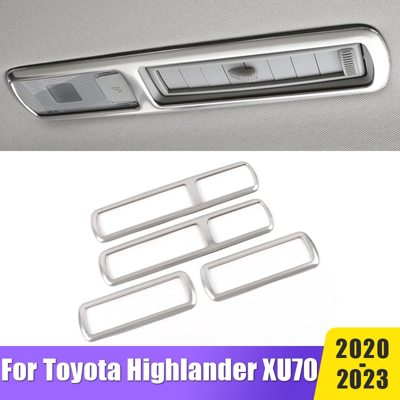 

For Toyota Highlander Kluger XU70 2020-2022 2023 Stainless Car Rear Roof Upper Air Conditioner Vent Outlet Cover Frame Trim