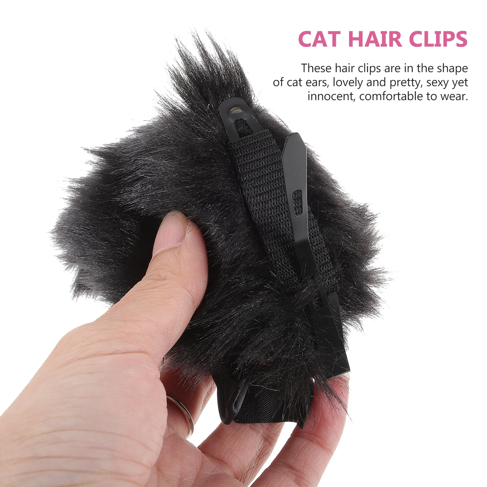 

1 Pair Ears Hair Clips Furry Animal Ear Barrette For Girls Animal Hair Barrette Cosplay Halloween Party Costume Accessory