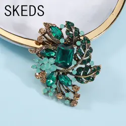 SKEDS Luxury Exqusite Women Crystal Glass Brooch Exaggerated Shiny Boutique Party Banquet Pins Badges For Women's Clothing Gift