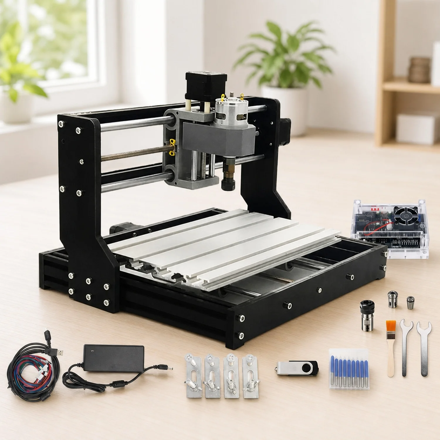 3 Axis 3018-PRO CNC Router Mini Desktop Milling Engraver Machine | GRBL Control,USB DIY Engraving Machine,120W PWM Spindle
