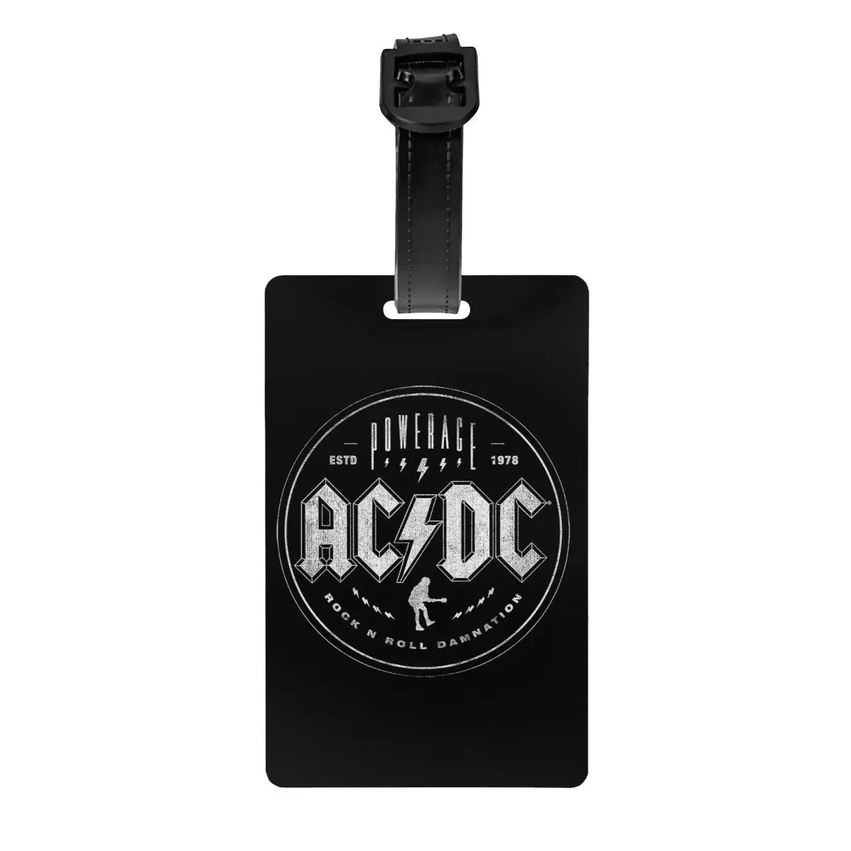 

Vintage Rock AC Luggage Tag Custom Heavy Music Band Baggage Tags Privacy Cover ID Label