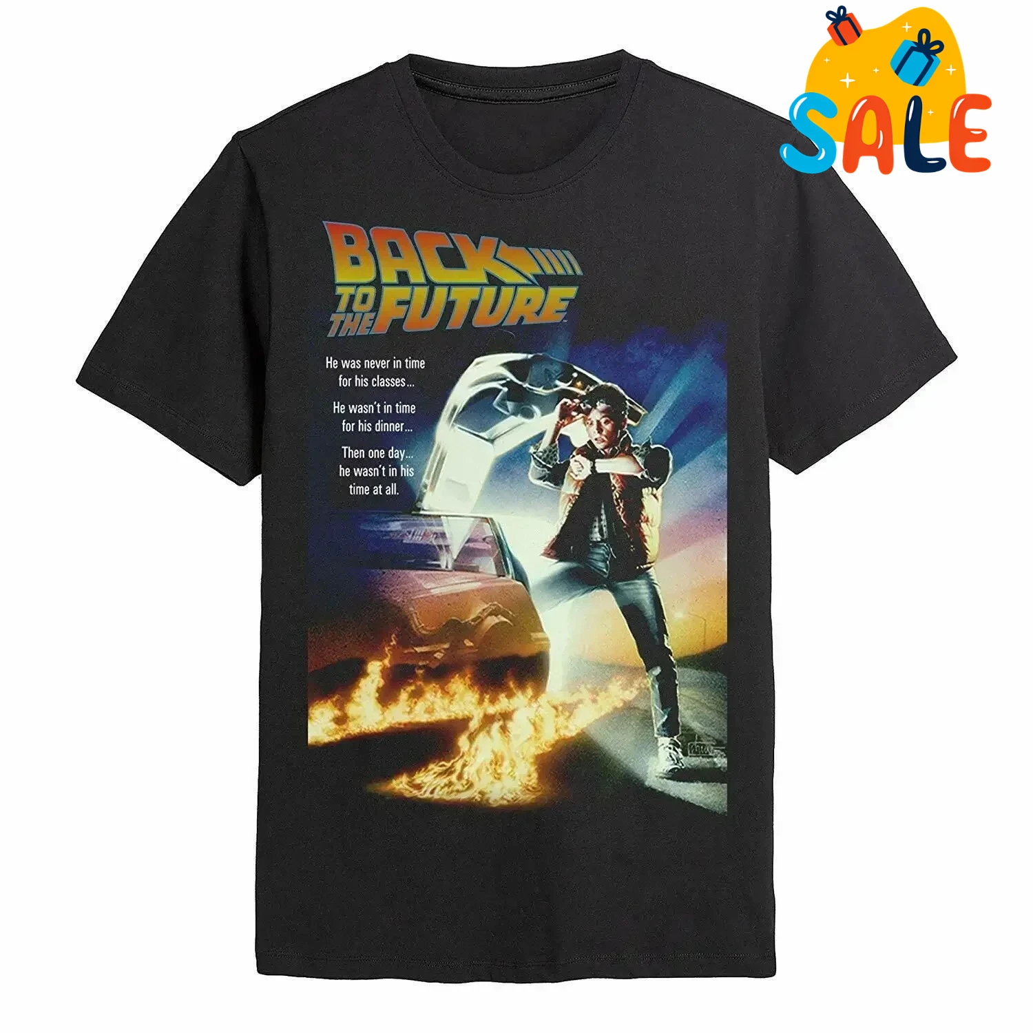 Vintage Comedy Sci-Fi Film Back To The Future Poster T-Shirt 100% Cotton O-Neck Short Sleeve Casual Mens T-shirt Size S-3XL