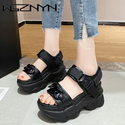 NEW Summer Wedges Sandals Ladies Beach Slippers 9cm High Heel Sandals Women Casual Shoes Platform Chunky Shoes Sandalias Mujer