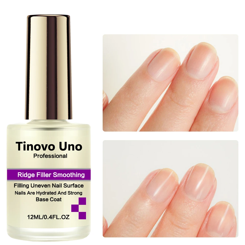 Tinovo Uno Protein Base Coat Ridge Filler Smoothing Nail Growth Hardener Formula For Manicure Repair Nails Fast Dry Keratin Base