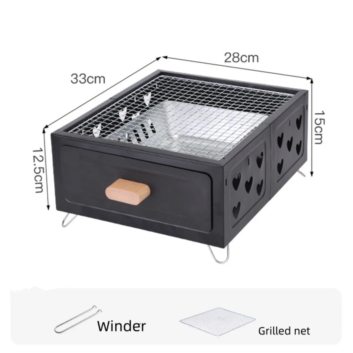 

Однотонный металлический портативный гриль для барбекю из нержавеющей стали