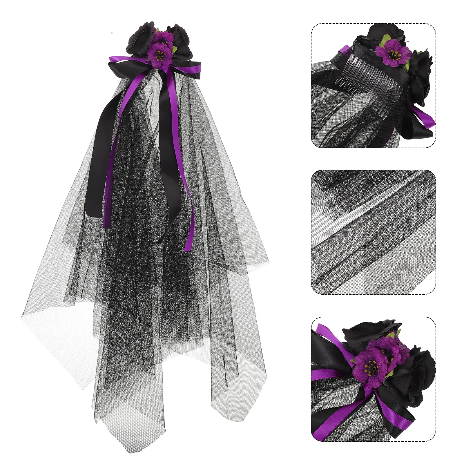 

Cosplay Dark Witch Hair Accessories Bride Polyester Day of The Dead Floral Crown