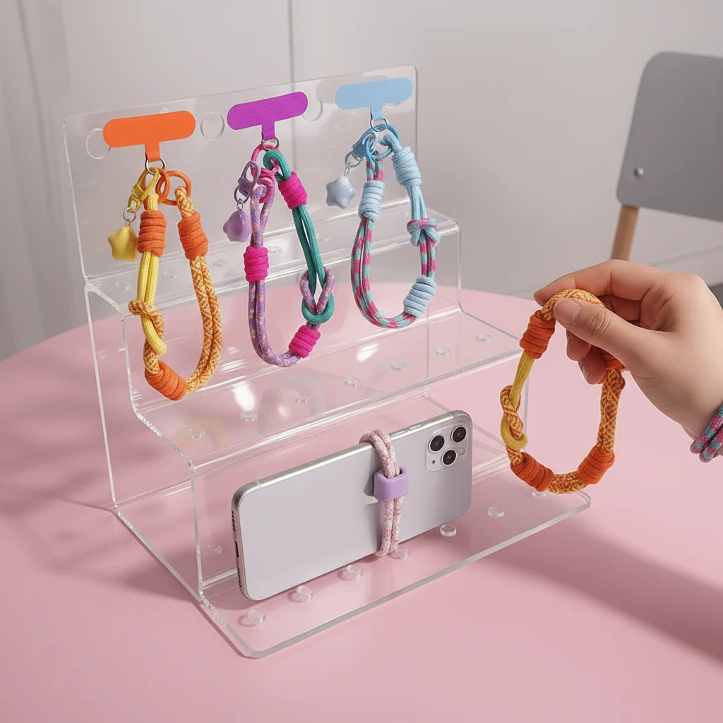 

Прочный регулируемый ремешок для телефона 2-в-1: стильный плетеный ремешок на палец и на запястье, короткий плетеный шнурок для мужчин и женщин