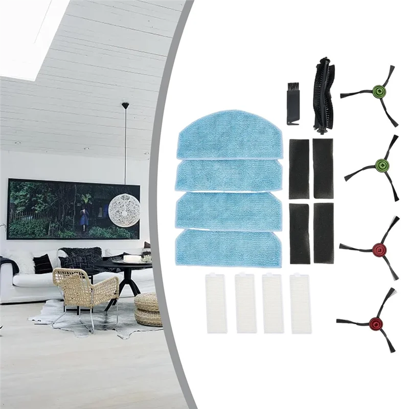 

Stable-For Tikom G8000, G8000 Pro For Honiture G20 Robot Vacuum Cleaner Replacement Main Side Brush Hepa Filter Mop Cloth