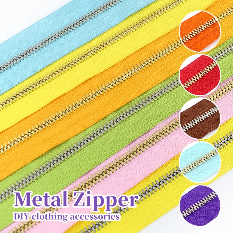 

1/2/3/4/5Yards 5# Bags Metal Zipper Tape Jacket Clothes Zips Coat Pocket Closure Zip Repair Kits DIY Garment Sewing Accessories