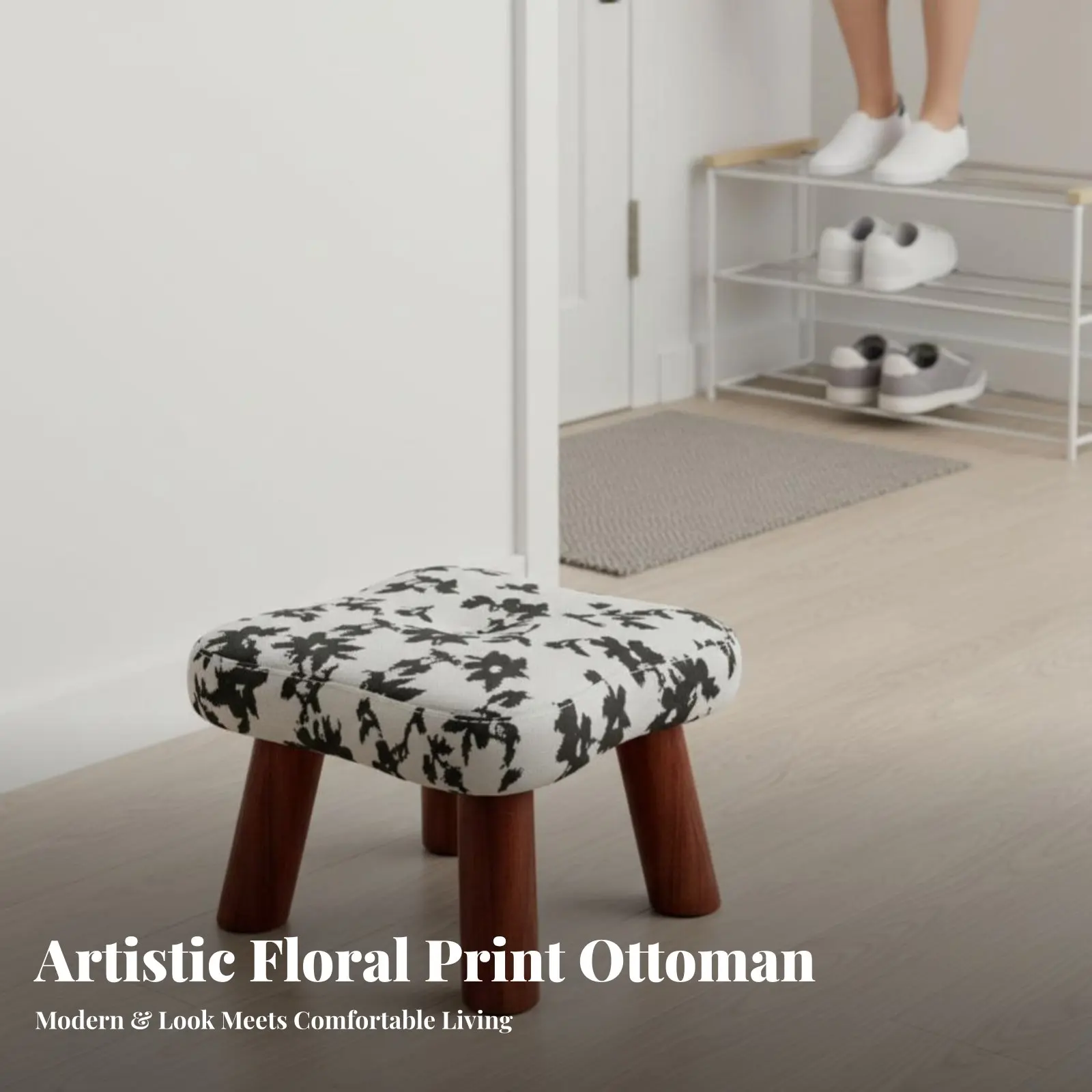 

Upholstered Shoe-Changing Bench Traditional Chinese Design Upholstered Changing Stool Sturdy and long-lastinging adaptable