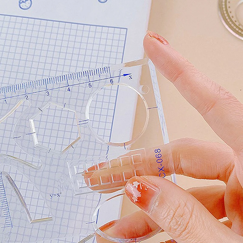 Angle Geometric Drawing Template Circle Maker Drawing Ruler Multifunctional