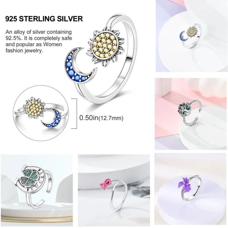 Women's Butterfly Adjustable 925 Sterling Silver Ring