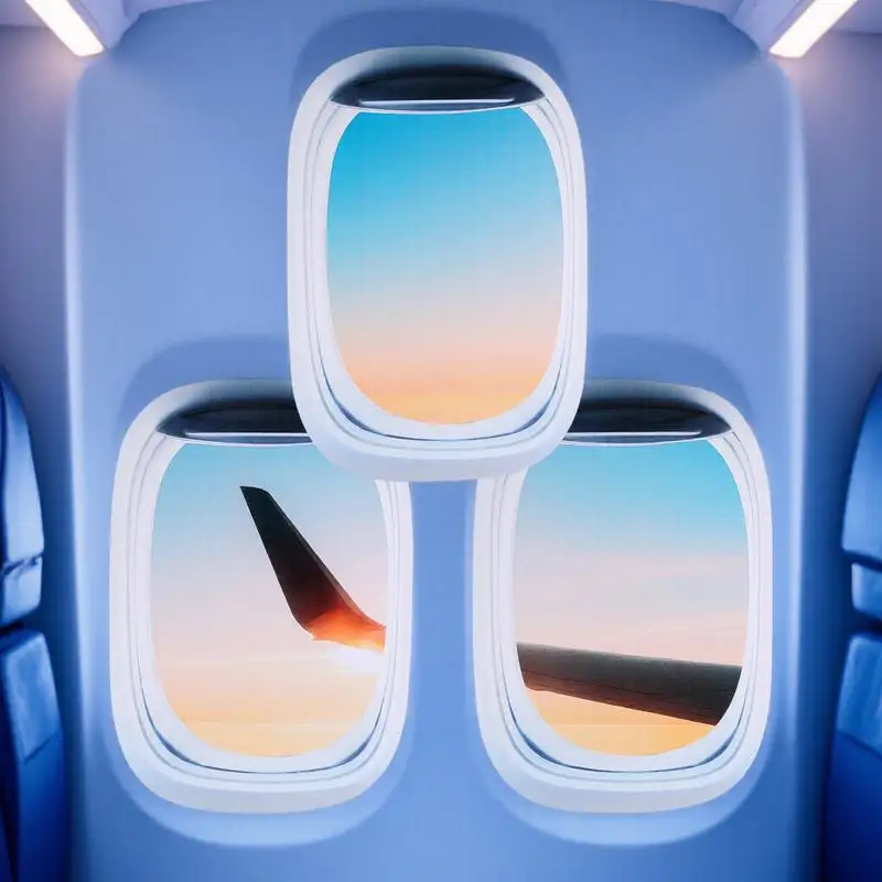 

3Pcs 3D Porthole Wall Stickers Unique Landscape Design Easy to Apply for Home Bedroom Office Decorative Window Mural Decal