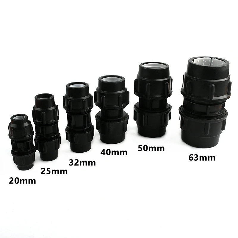 1pc 20~63mm PE Quick Coupling Garden Direct Connection Water Pipe Connectors Agricultural Irrigation System Plastic Tube Fitting