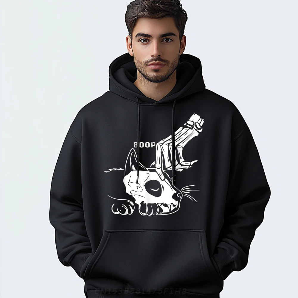 

Graphic Hoodies Family O Neck Boop Men Hoodies Vintage Printed Long Sleeve Casual Sweatshirt Cat Lover Gift