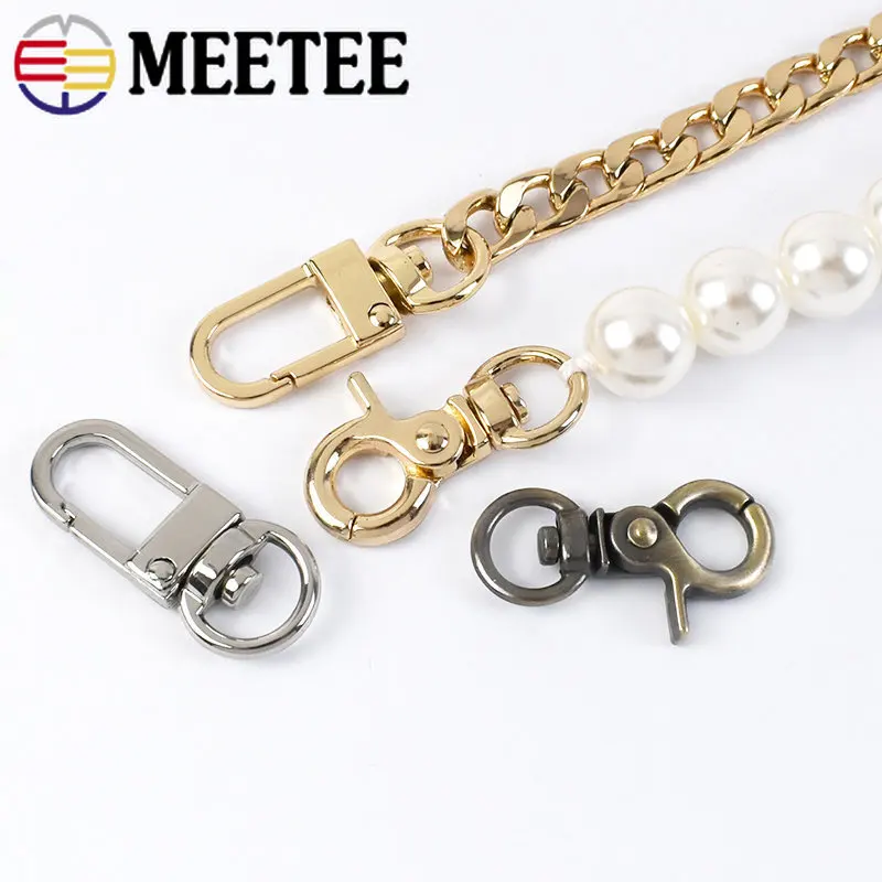 10Pcs 10mm Metal Buckles KeyChain Swivel Clip Lobster Clasp Bags Strap Dog Collar Carabiner Snap Hook DIY Hardware Accessories