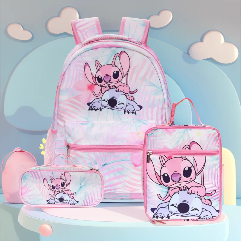 Disney Stitch Schooltas Anime Figuur Jongens Meisjes Lunchtas Etui Junior Reistas Rugzakken Studentenschoolbenodigdheden