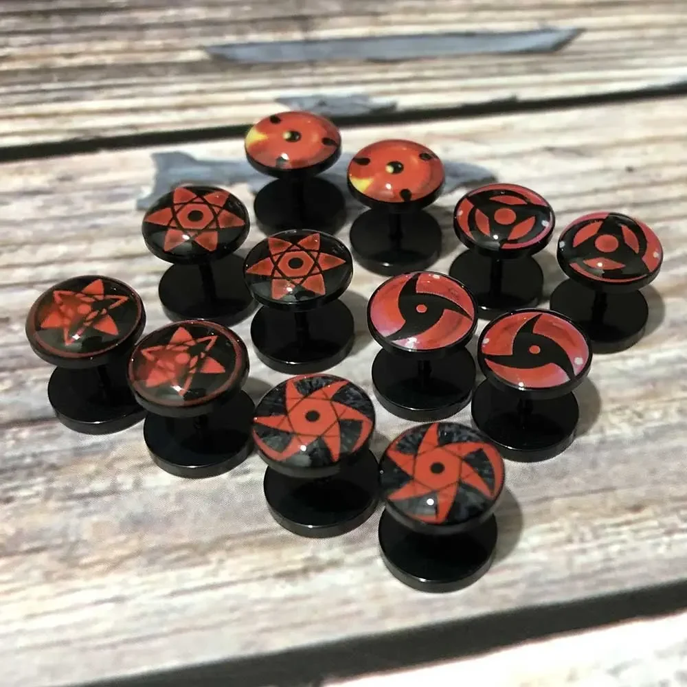 

Аниме Узумаки Наруто фигурки серьги аксессуары Учиха Итачи Шаринган косплей вечерние серьги-гвоздики игрушки для женщин подарок для девочек