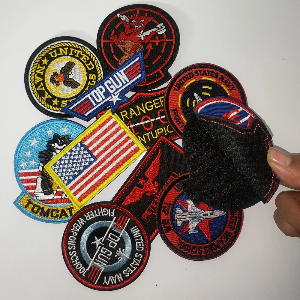 Top Gun Tomcat Stickerei-Aufnäher, Abzeichen des US-VF-1-Piloten, Armbinde, Kleidungs- und Hutsticker, Jackenapplikationen mit Klettverschluss