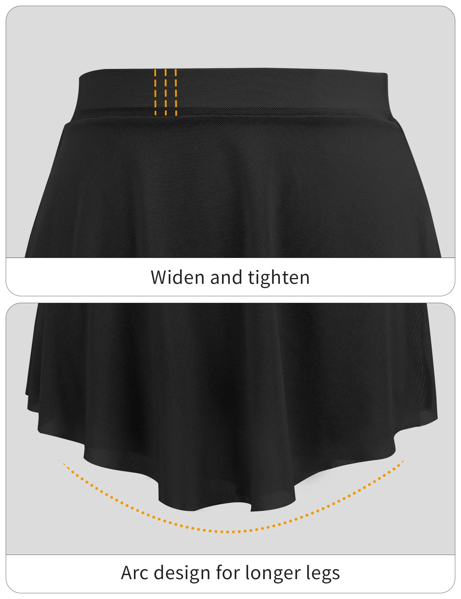 Falda de Ballet para adultos, vestido de baile, ropa de baile de bailarina para mujer, Falda corta de Ballet con abertura lateral para entrenamiento de gimnasia