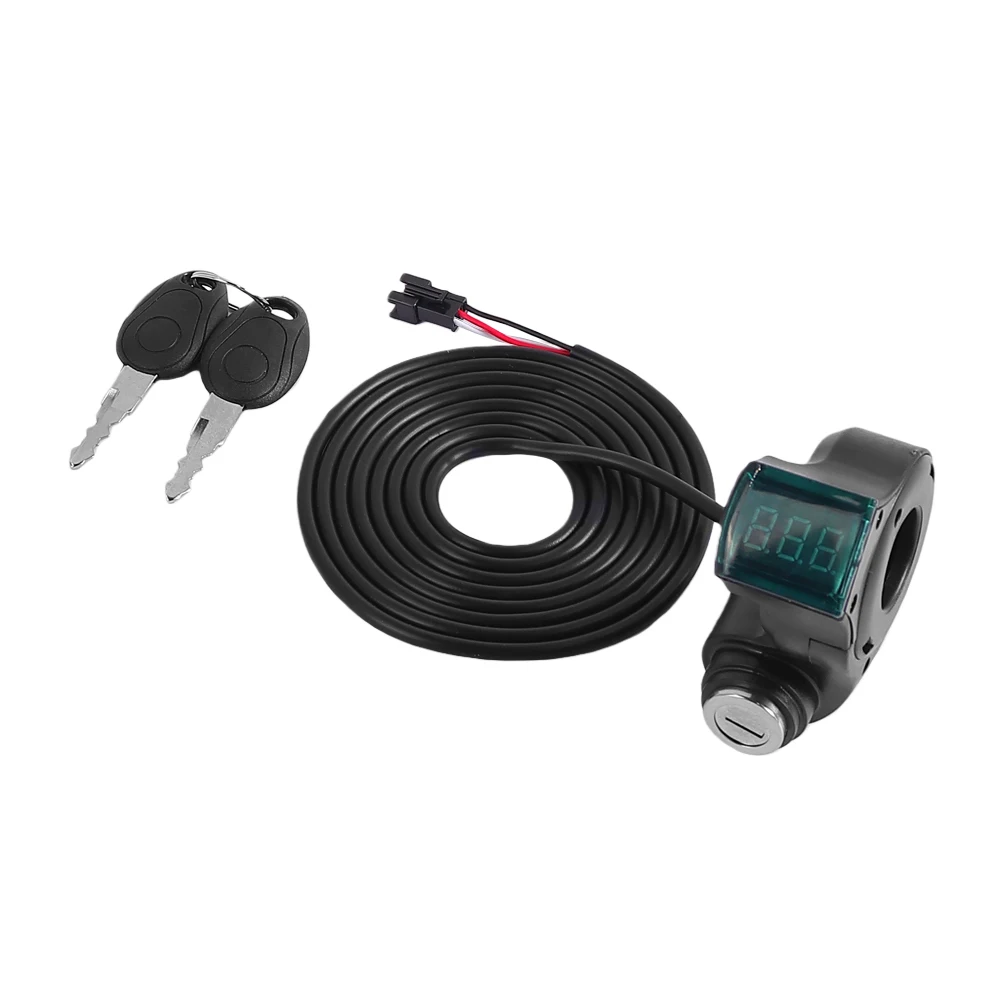 سكوتر كهربائي الإبهام خنق الفولتميتر الجهد الرقمي عرض التبديل الطاقة ل صفر 8X 10X 11X مفتاح إشعال مفتاح الطاقة قفل