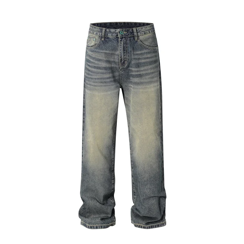 

Washed Straight Keg Jeans Men Women Spring Fashion Versatile Pants