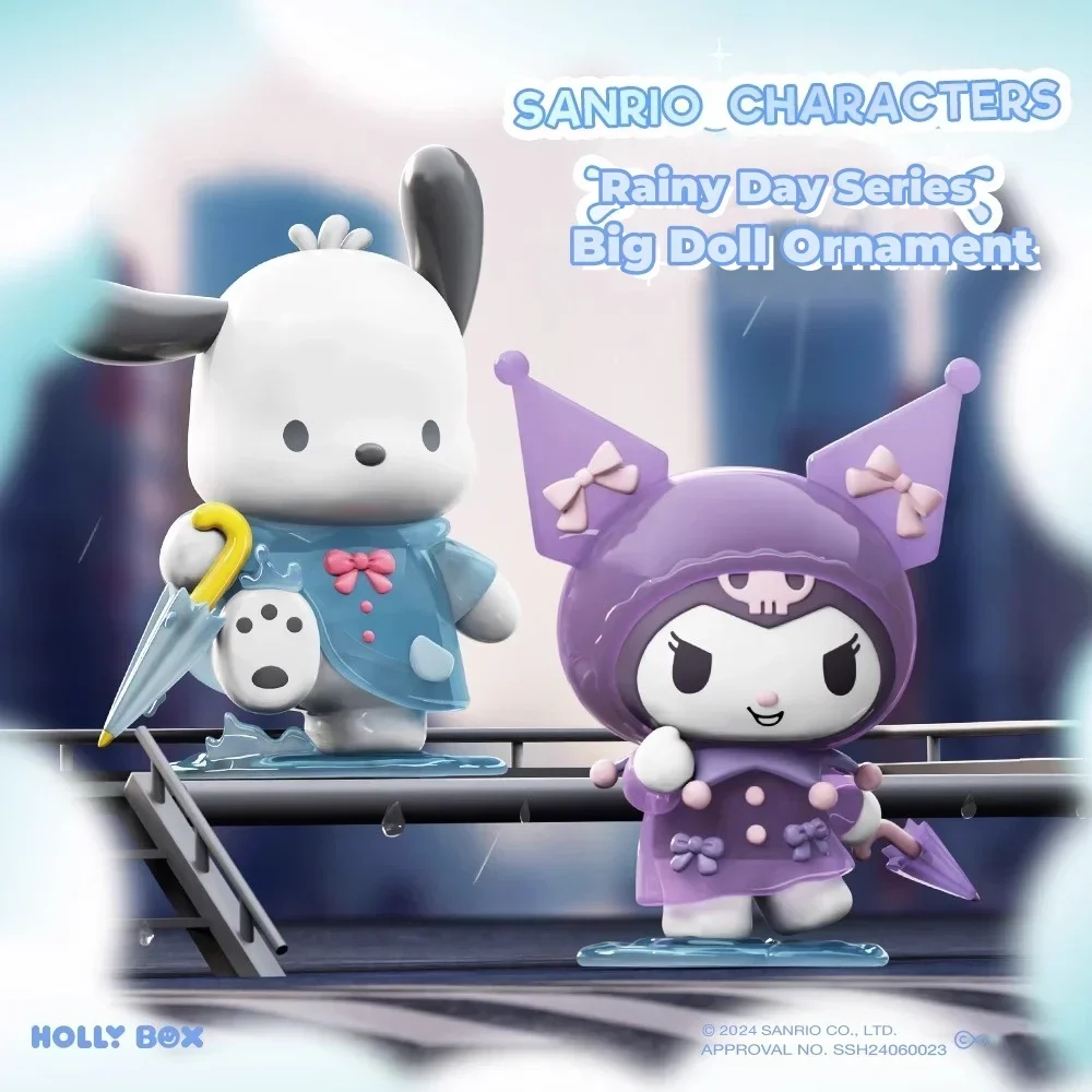 

Kawaii Sanrio Kuromi Pochacco Rainy Day Series Big Doll Animation Peripherals Ornament Characters Desktop Decoration Girl Gifts