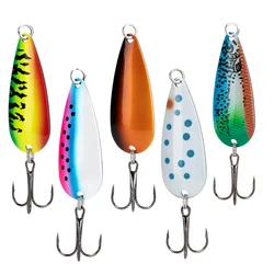 5pcs Trout Spoons Lures 3.5g 5g 7g 10g 15g Fishing Spoon Metal Hard Bait For Pike Bass Fishing Spinner Sequins Jig Lure