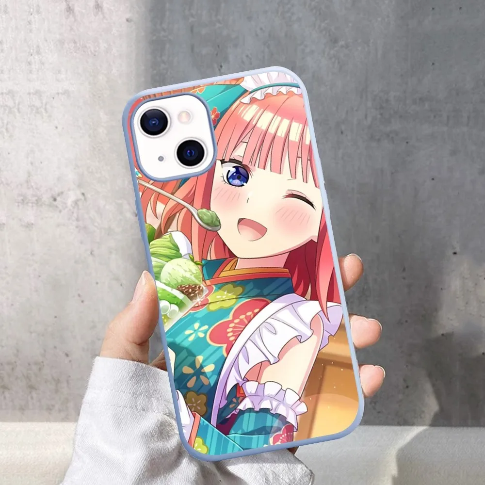 Nino Nakano casing ponsel Anime, casing ponsel warna permen polos untuk IPhone 14 11 12 13 Mini Pro Xs Max 8 7 6 6S Plus X XR