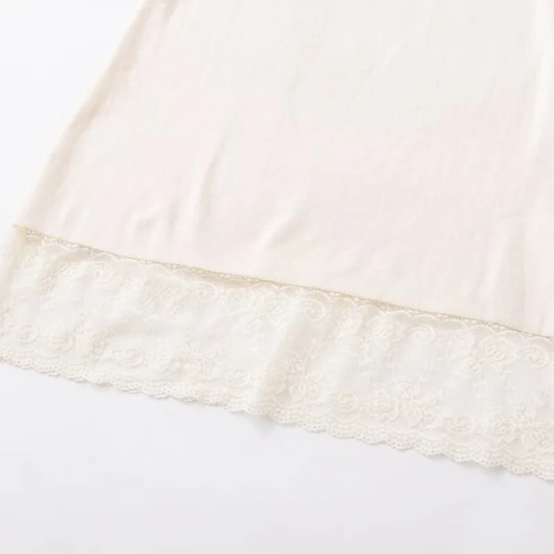 Women’s Casual Mid Rise Lace Knit Midi Skirt Half Skirt for Home Comfortable Wear Fashion Daily Loungewear