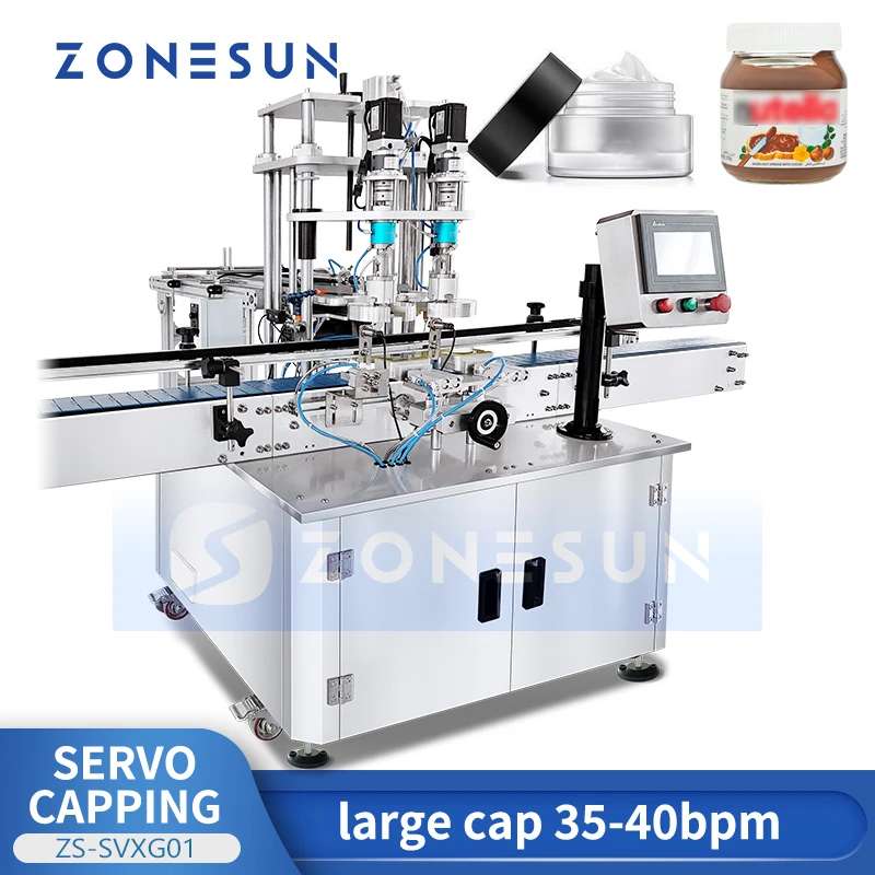 ZONESUN ZS-SVXG01 自動ダブルヘッドサーボスクリューキャッピングマシン（ソースジャーのキャップ用）