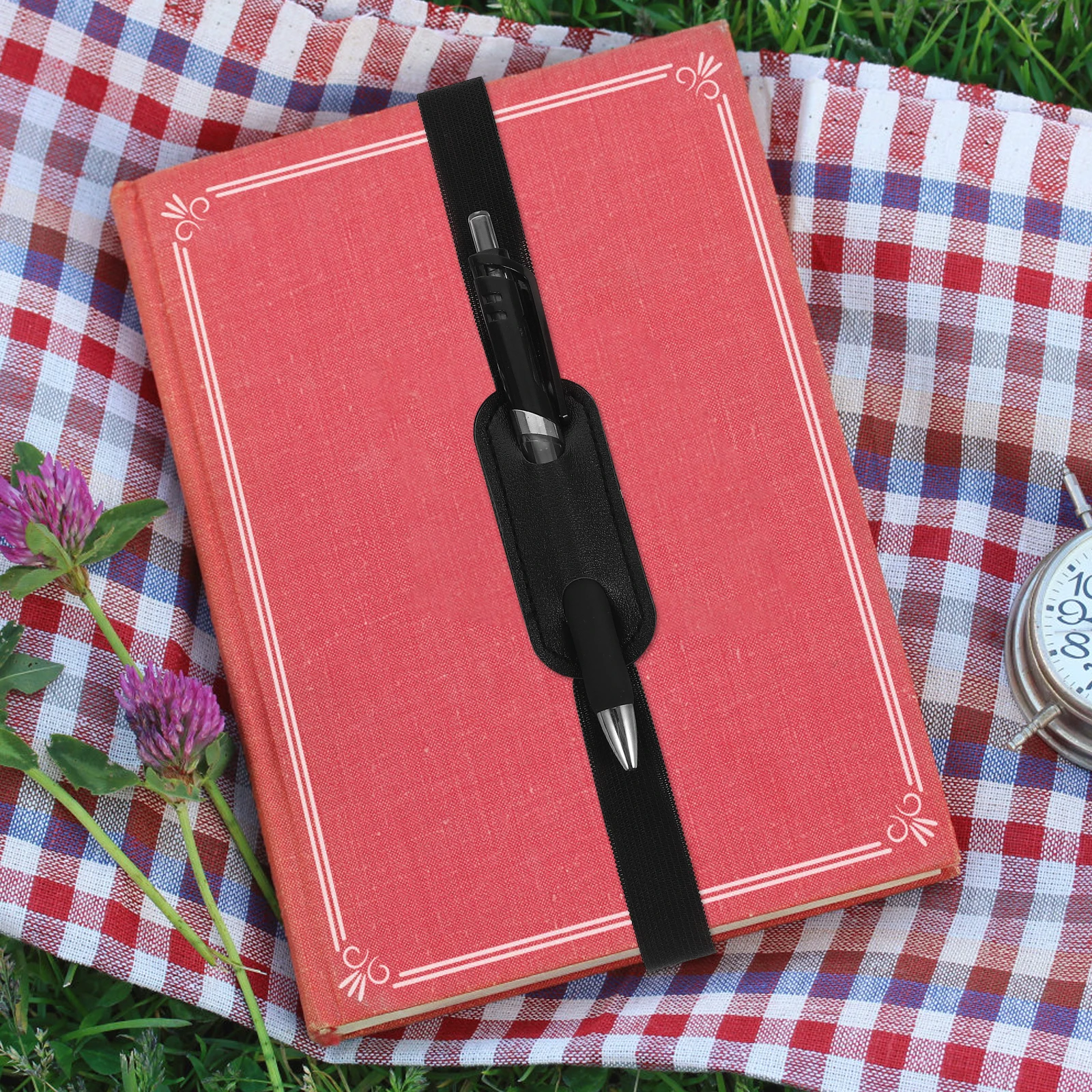 

6pcs Sleeve For Notebook Journal Pu Pen Holder Elastic Band Pen Storage Pouch Protector For Fountain Ballpoint Pens