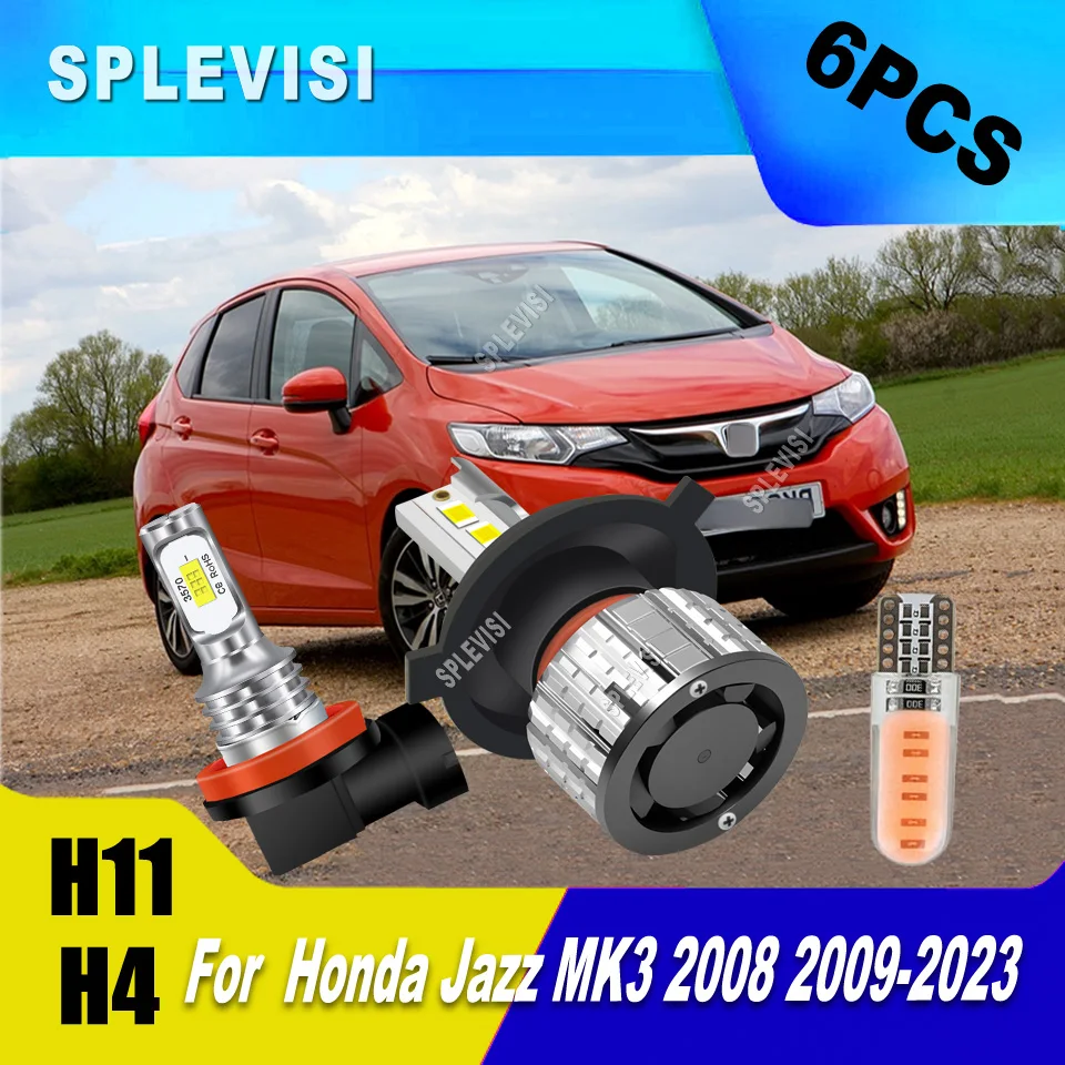 

LED 6000K Hi/Low Beam Headlight Fog Bulb Light Emitting Diode CSP LED For Honda Jazz MK3 2008 2009 2010 2011-2020 2021 2022 2023