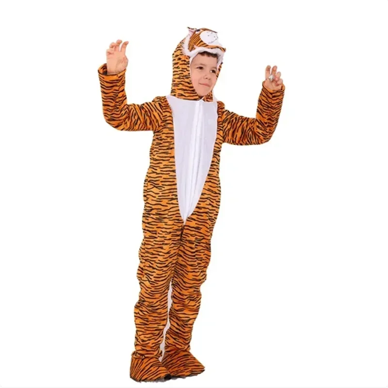 CosplayNew disfraz de moda disfraz de animales tigre disfraz para niños cosplay Halloween carnaval niña niños traje mono regalo de tigre