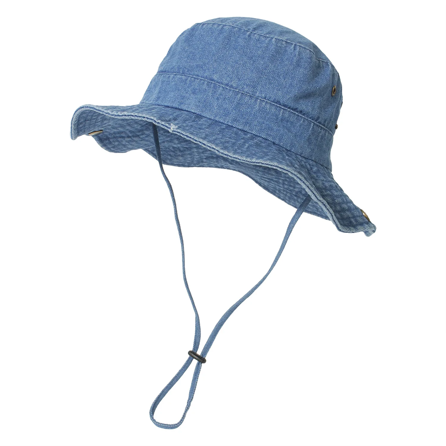 For Adult Fisherman Hat Women Summer Denim Bucket Hat Blue Sun Hat Wide Brim Cap Hip Hop Gorros Couple Denim Bucket Hat