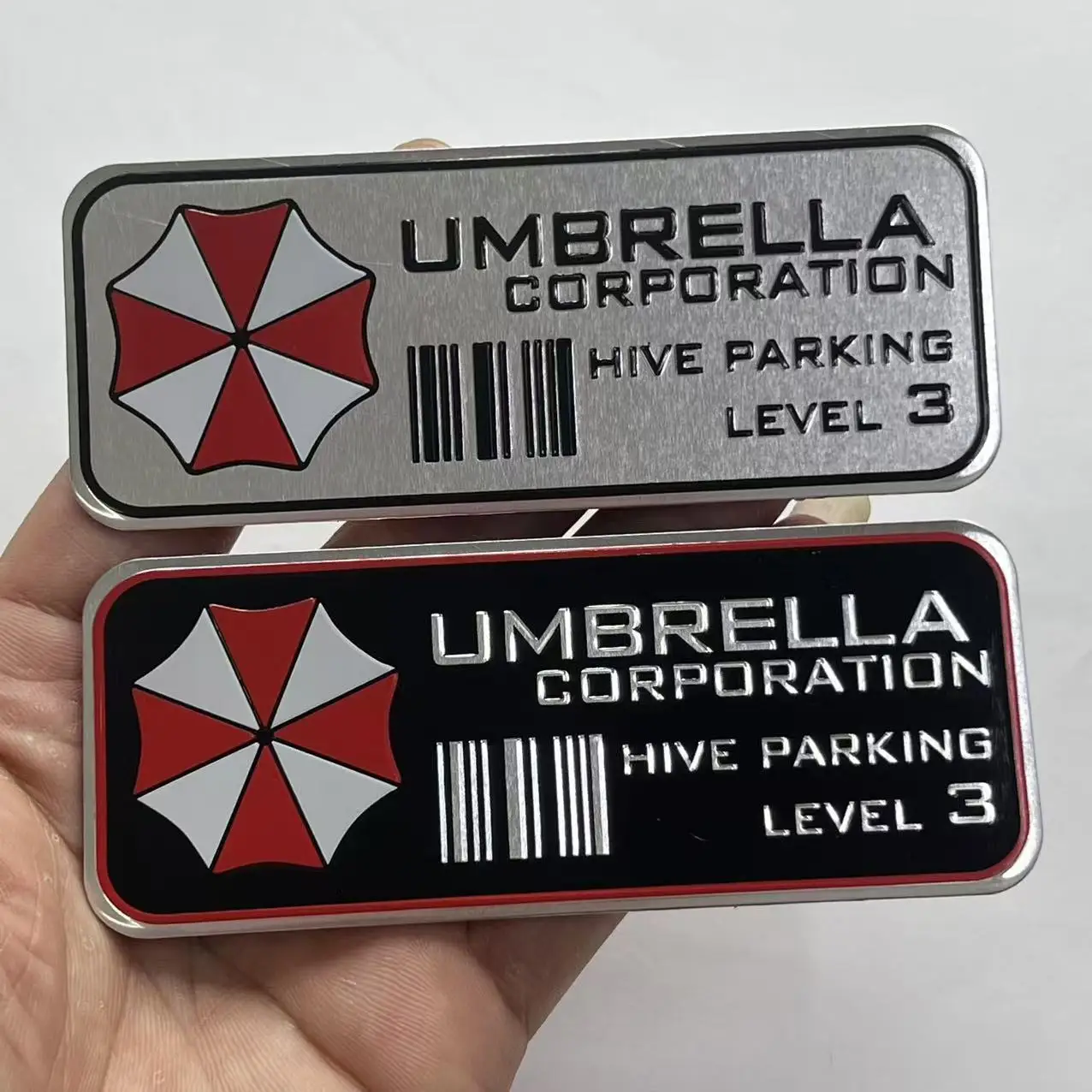 Aluminum Alloy Car Sticker Umbrella Residents Honeycomb Parking Level 3 Motorcycle Car Decor Metal Sticker Car Motorcycle Decal