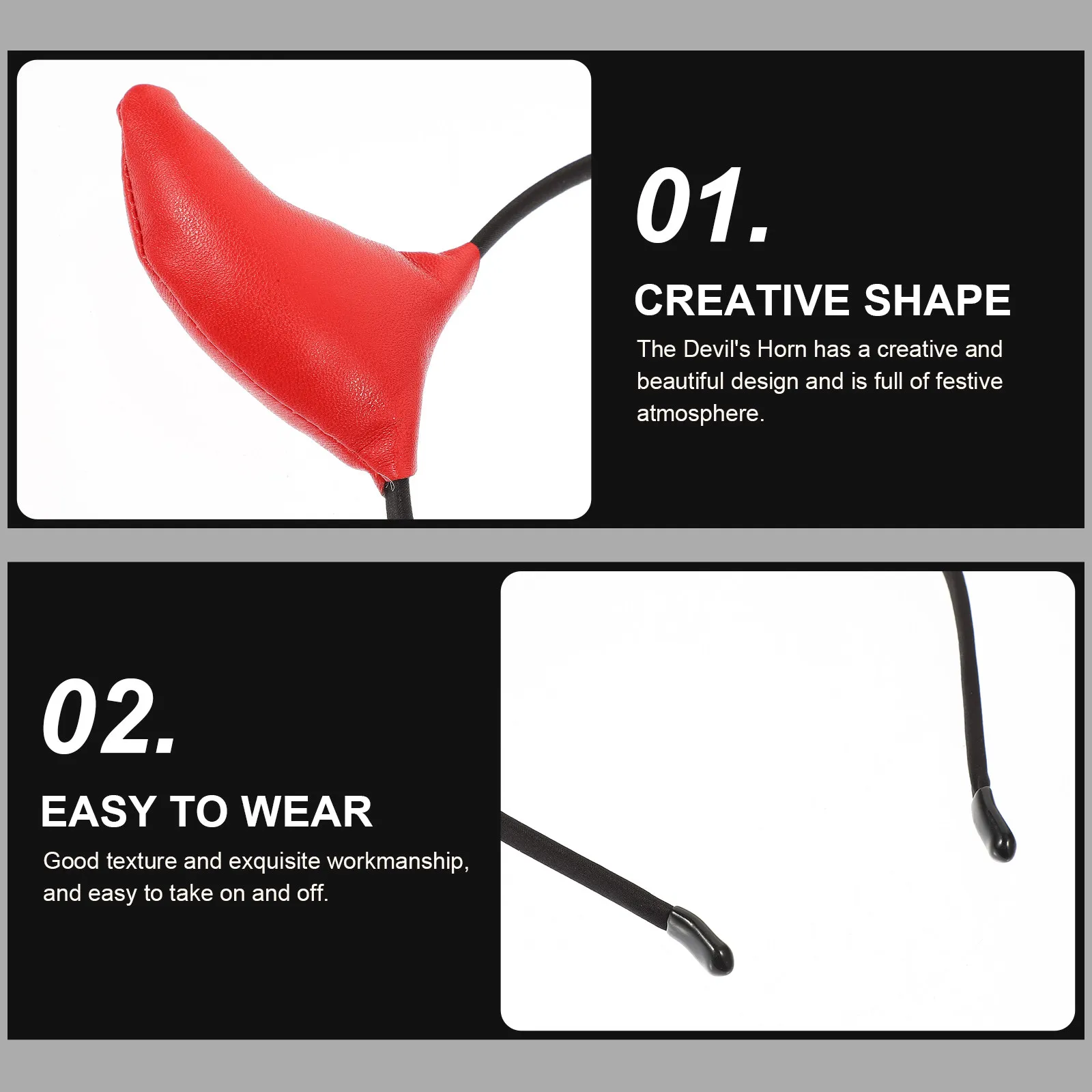 

Повязка на голову с дьявольскими рожками, универсальный размер, костюм для вечеринки на Хэллоуин, дьявольская повязка на голову, легкие и удобные обручи для волос для косплея