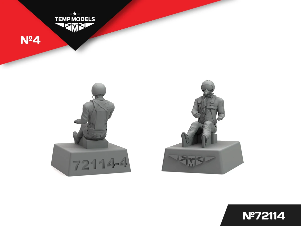 1/72 Scale Die-cast Resin Model Russian Pilot 6-person Resin Figure Model Assembly Kit Unpainted1639