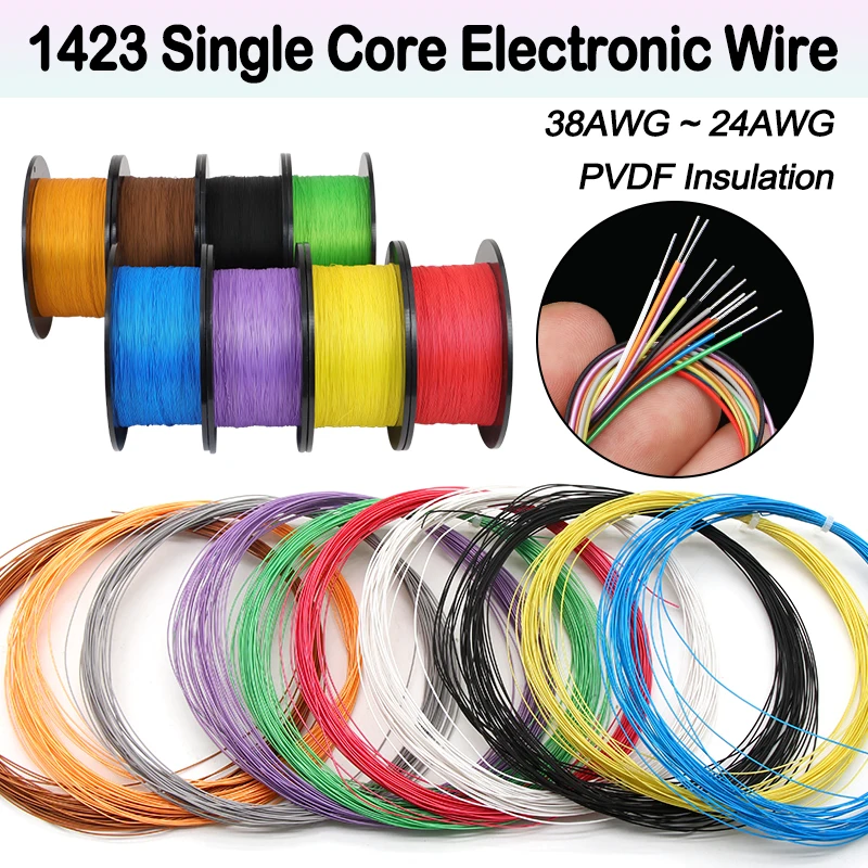 1423 Micro Fine FEP Silver Plated Wire 38/36/34/30/28/26/24AWG High Temperature Single Core Oxygen-Free Copper Electric Cable