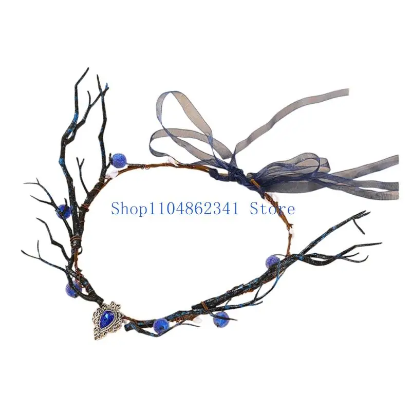 

5asd тема природы костюм эльфа повязка для волос пластиковые ветки повязка для волос для взрослых вечерние поставки