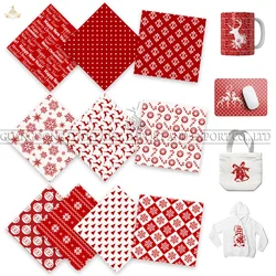 Lucky Goddness Christmas Infusible Transfer Ink Sheet 12x12 In Red Buffalo Plaid Santa Snowman Sublimation Paper for T-Shirt Hat