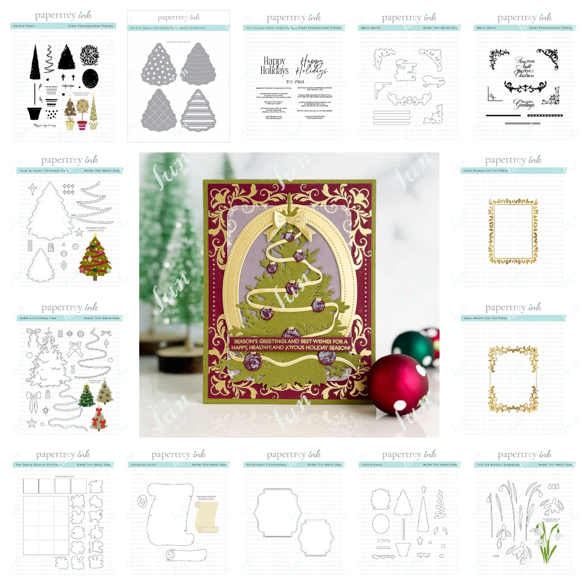 

New Scrapbooking Decoration Silicone Stamps Stencils DIY Gift Card Craft Metal Cutting Dies Happy Holidays Christmas Tree Molds