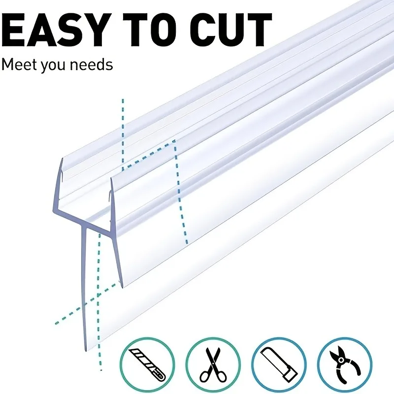 1PC 0.5-2m PVC Bath Shower Strip Seal For Screens Doors Fit Glass Seals Gaps Sealing Strip Bathroom Accessory Home Improvement