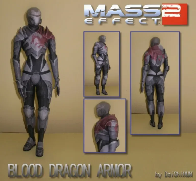 Mass Effect 2 Blood Dragon Armo 3D Paper Model