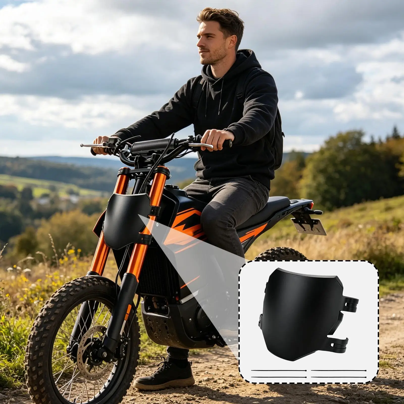 NEUE Dirt-Bike-Frontplatte mit 4 Kabelbindern, universelles Dirt-Bike-Zubehör, Nummernschild für lange Fahrten, Touren, Pendeln – Detail 11