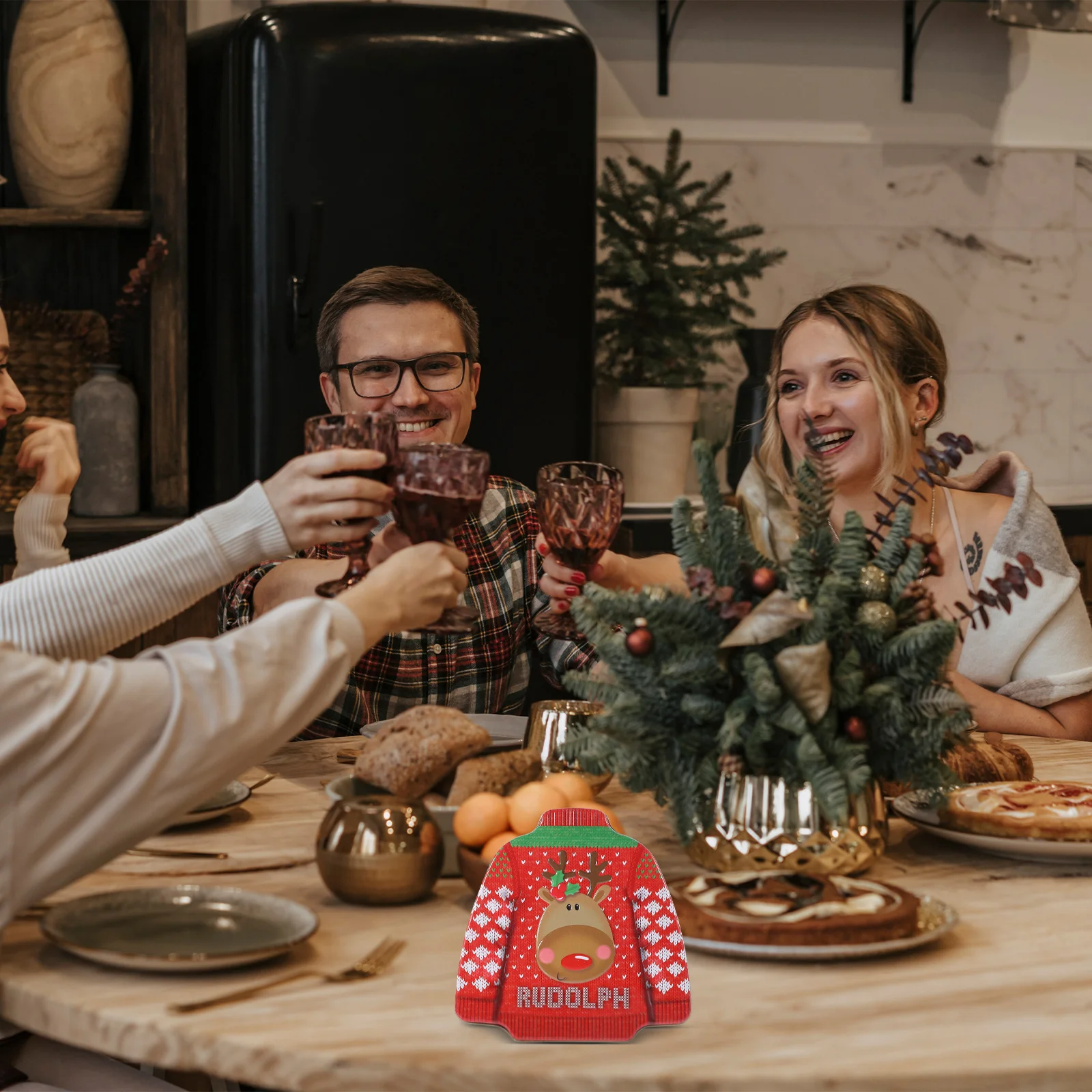 

Small Tin Box Candy Storage Container Christmas Gift Box Metal Organizer For Biscuits Treats Party Favors Holiday Decor