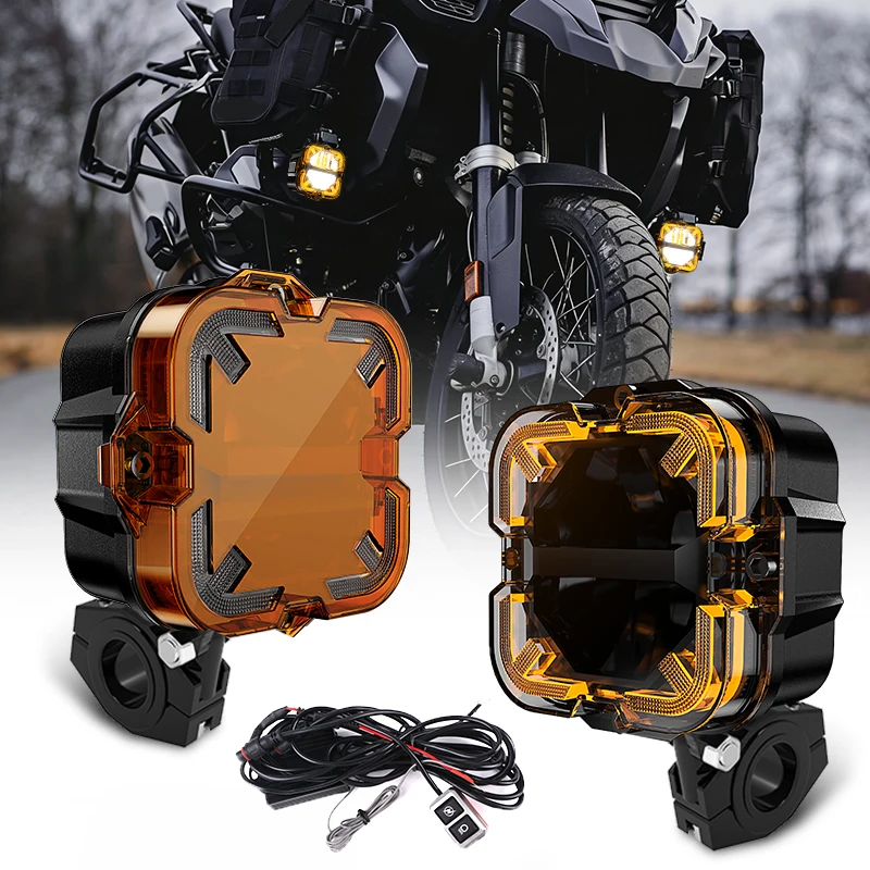 

Светодиодный рабочий прожектор, противотуманные фары, янтарные дневные ходовые огни, дополнительные фары для BMW R1200GS F800GS F700GS F650, Yamaha MT07 MT09