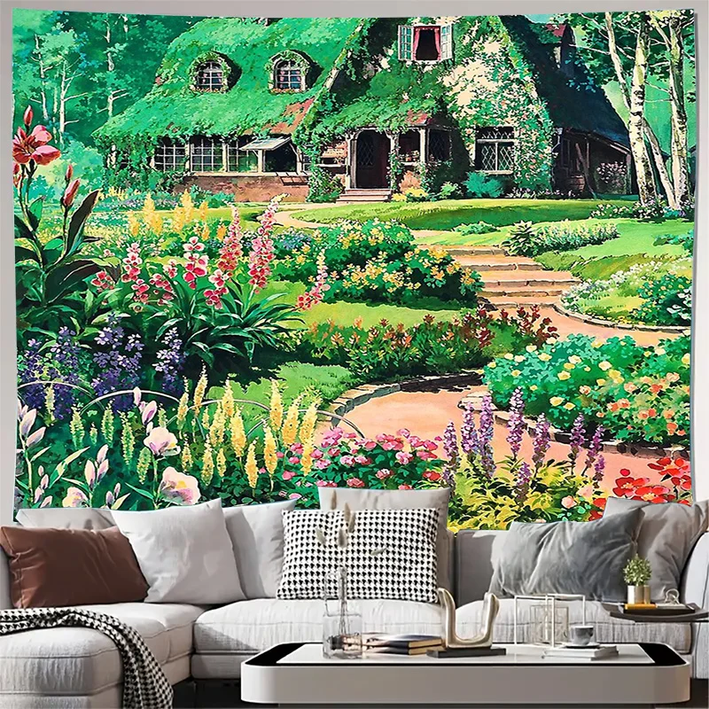 

Винтажный ботанический гобелен, лесной настенный природный цветочный Cottagecore, эстетический декор комнаты, домашний декор, настенный художественный подарок